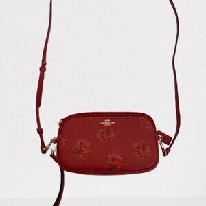 Coach New York Mini Crossbody Bag Floral Pattern - Red